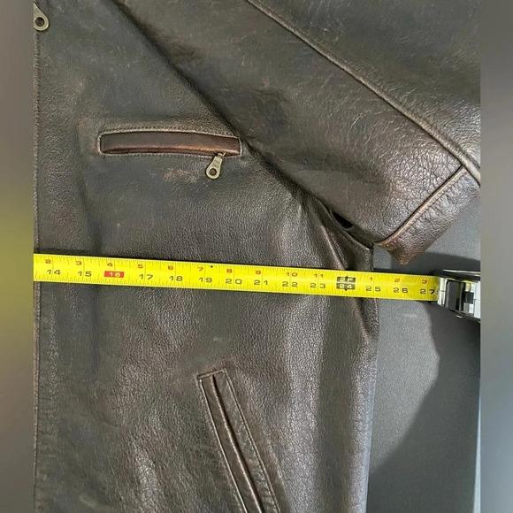 Vintage Wilsons Leather Coat Jacket Distressed Heavyweight Thinsulate - Picture 8 of 14